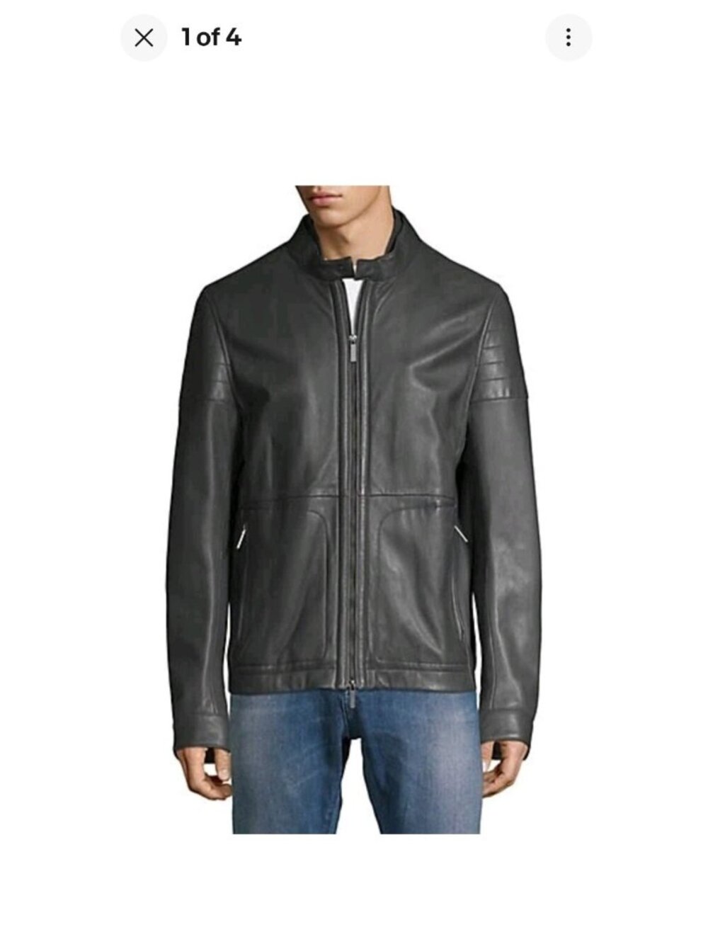 BOSS by Hugo Boss Nappa Leather Biker Moto Motorcycle Jacket sz 38 R NEW